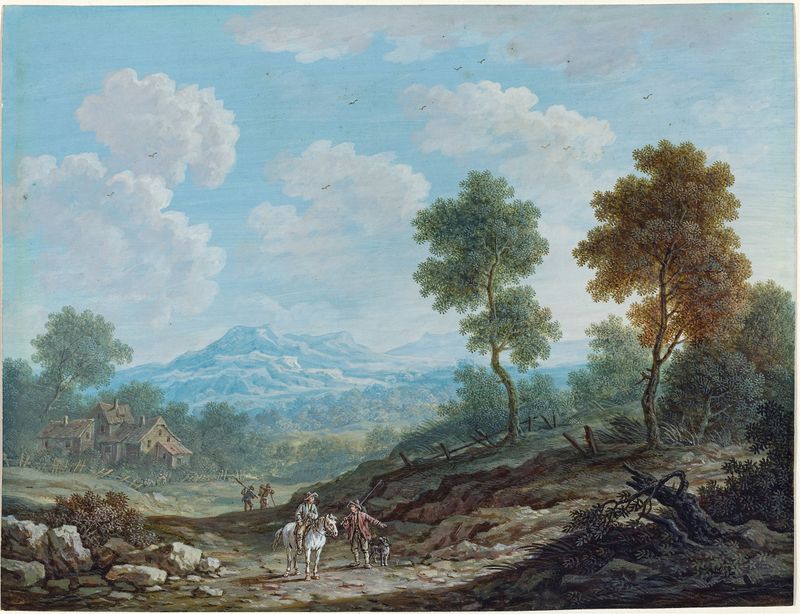 Travelers in a Broad Valley, oil on canvas by Johann Christoph Dietzsch