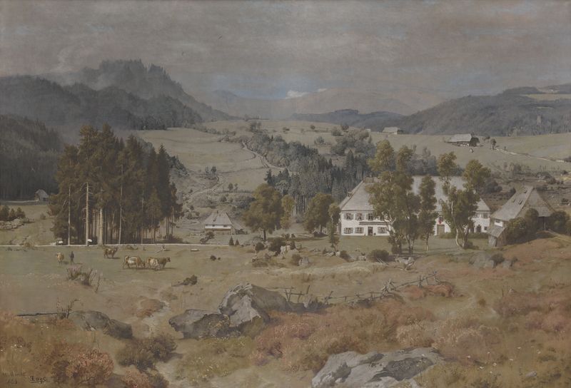 Landscape of Erle(n)bruck near Hinterzarten by Emil Lugo, oil painting