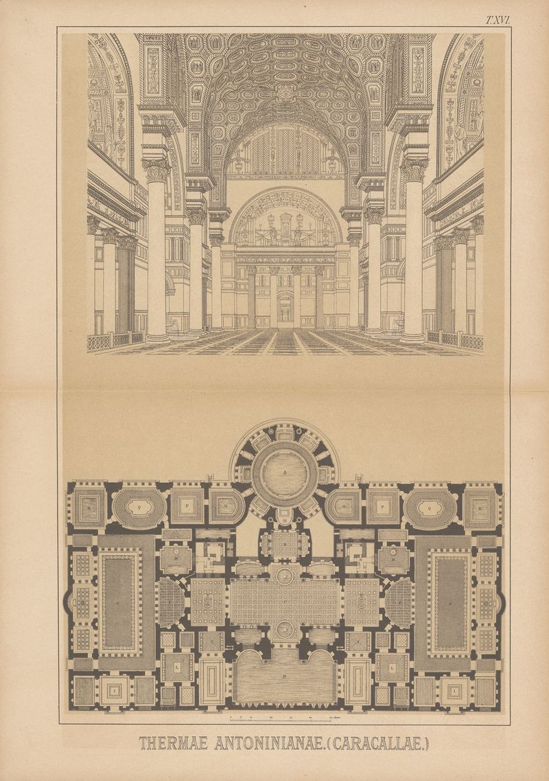 Thermae Antoninianae by Christoph Ziegler, oil painting depicting ancient baths with arches.