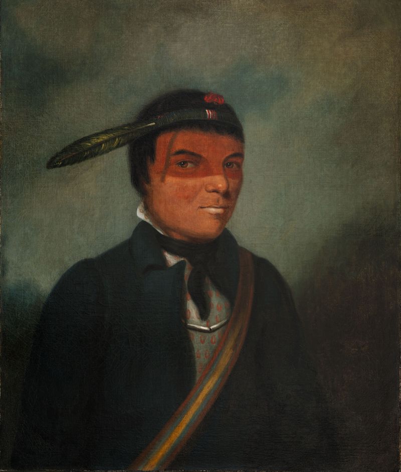 Retrato do delegado anishinaabe por Henry Inman, óleo sobre tela