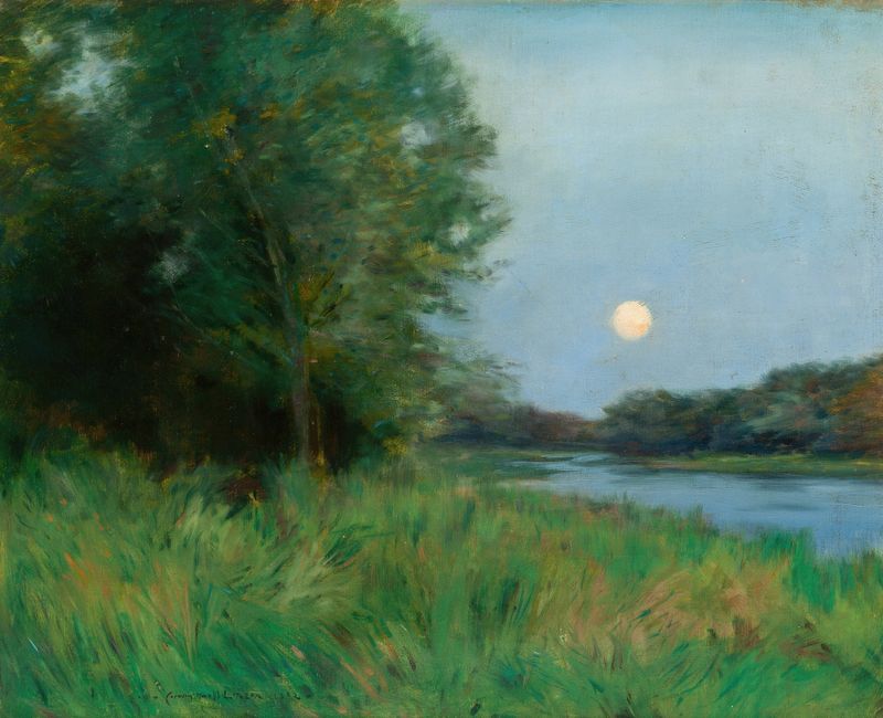 Paisagem Francesa ao Amanhecer, óleo sobre tela de Corwin Knapp Linson