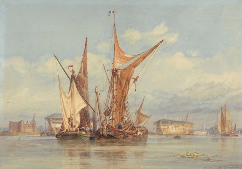 Bomb Proof Battery near Gillingham, oil on canvas by Edward William Cooke