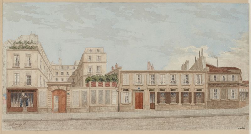 Escena arquitectónica con tonos suaves de Jules Gaildrau, medio desconocido