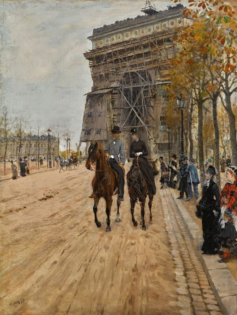 L’arc de Triomphe, Paris by Giuseppe De Nittis, oil on canvas