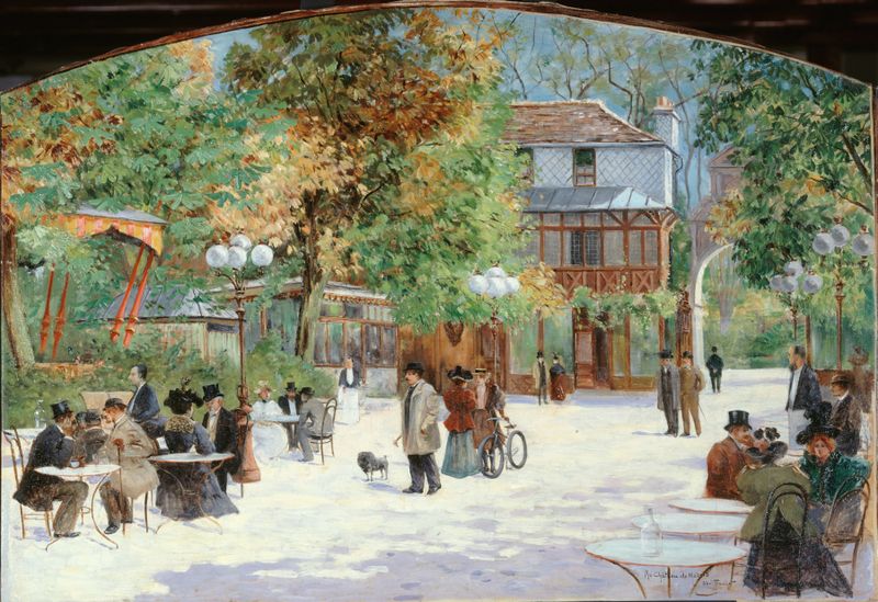 Landscape of Au Chalet du Château de Madrid by Louis Abel-Truchet, oil on canvas
