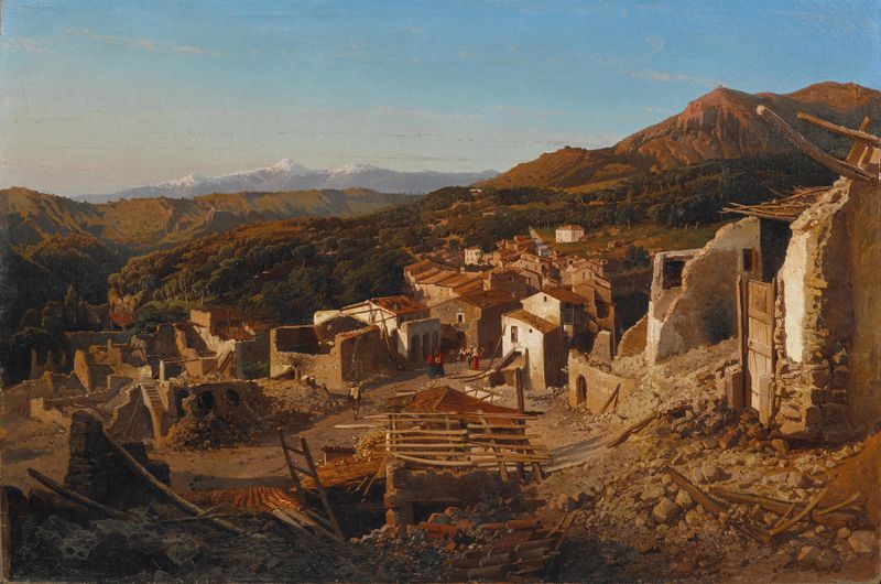 Landscape of rolling hills in oil on canvas by Alessandro La Volpe