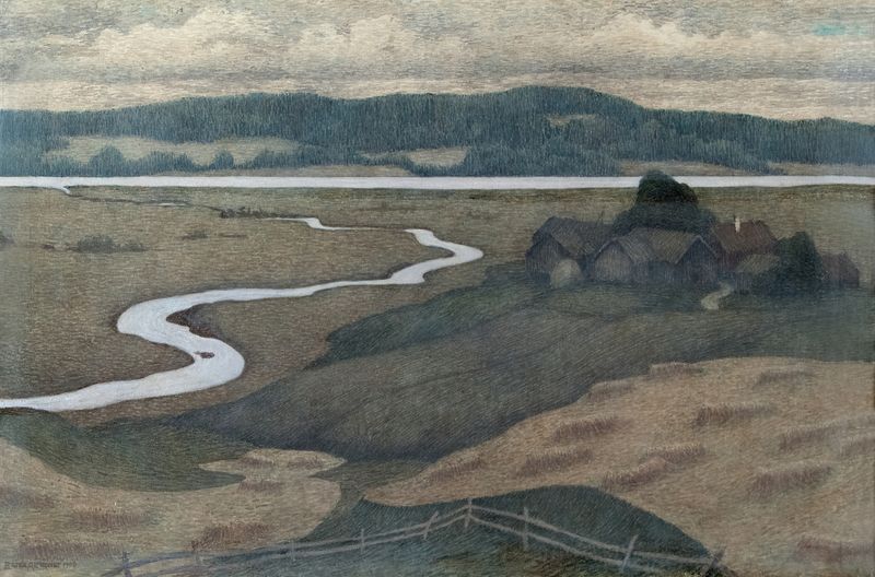 Landscape from Svartådalen de Ester Almqvist, Post-Impressionismo