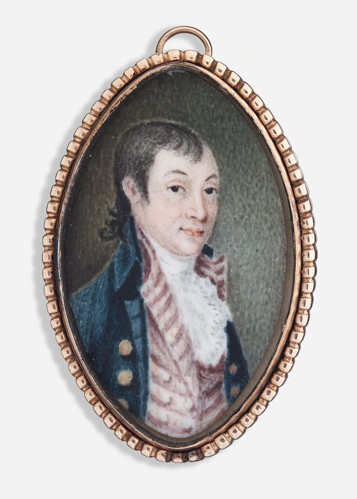 Retrato de Col. Dudley Colman, esculpido em marfim por um artista não identificado