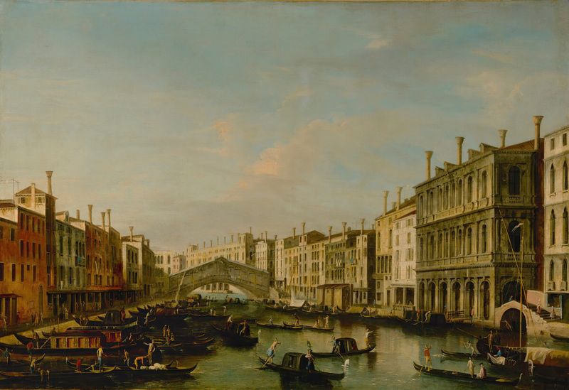 Paisagem renascentista do Grand Canal por Apollonio Facchinetti, meio desconhecido