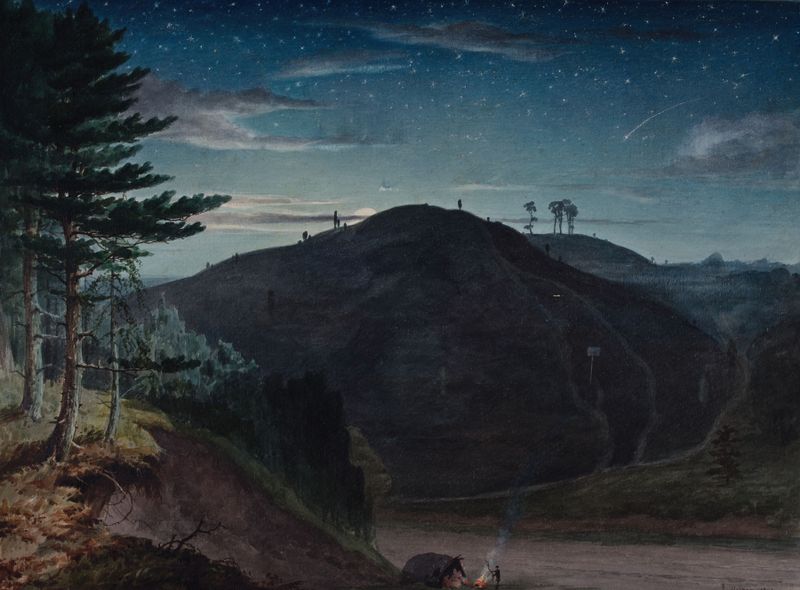 Moonlight landscape oil painting by Elijah Walton
