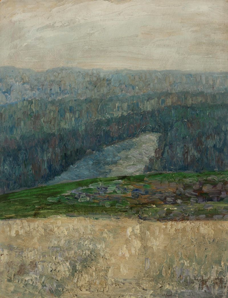 Paisagem com tons ricos, óleo sobre tela de Konrad Mägi