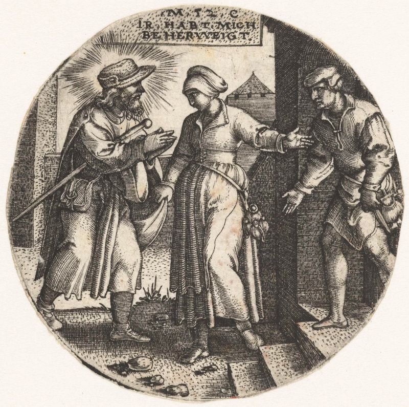 Gravura de Georg Pencz mostrando Cristo em um interior iluminado por velas