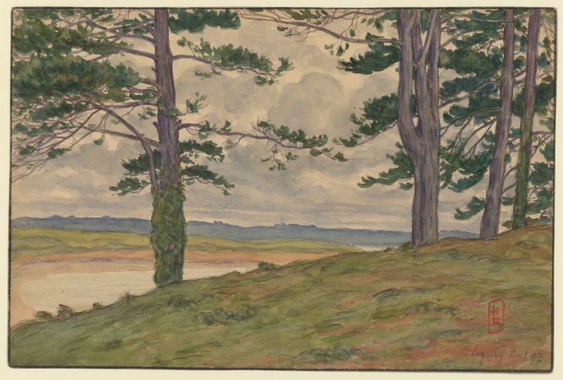 Abstract artwork by Henri Rivière, 1897, featuring soft hues and tranquil water.