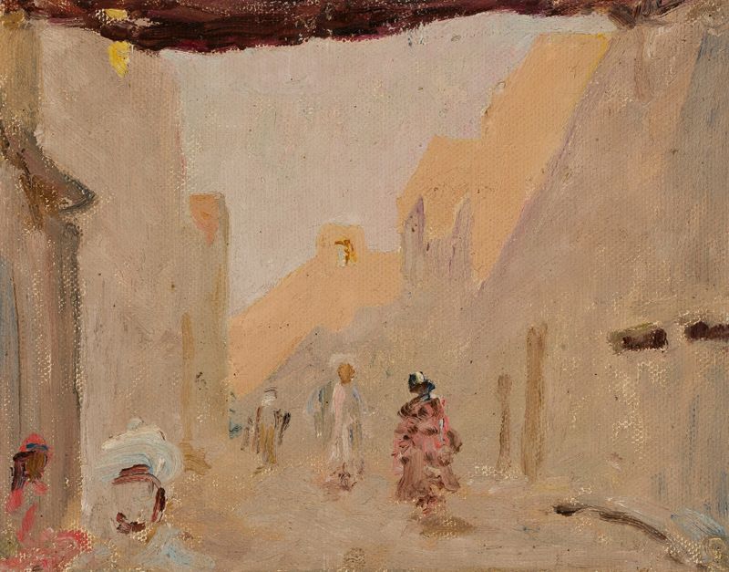 Paisagem noturna de Tashkent por Jan Ciągliński, Impressionismo