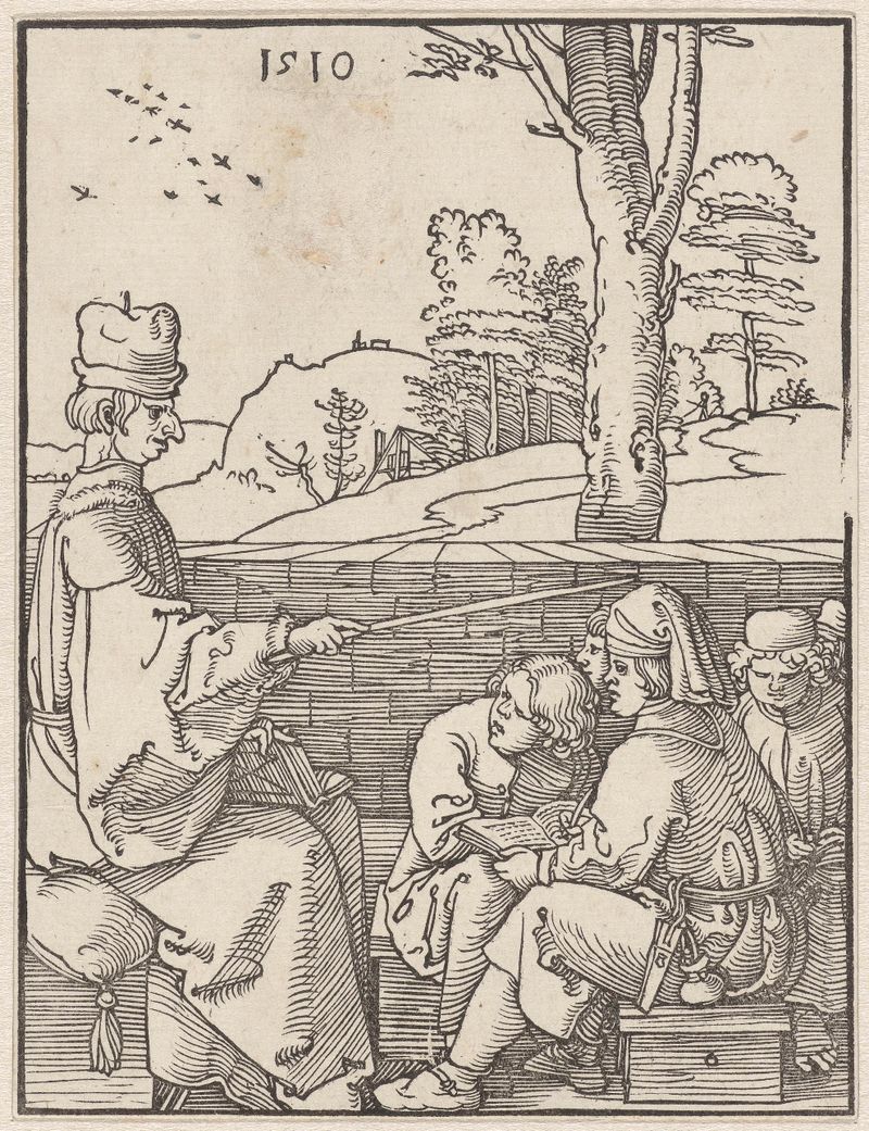 Cena de gênero de um mestre com crianças, trabalho em papel de Albrecht Dürer