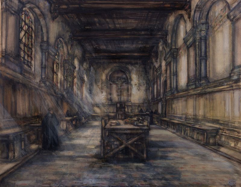Interior view of Refectory of the Keizersberg Abbey by Alfred Delaunois, medium unknown