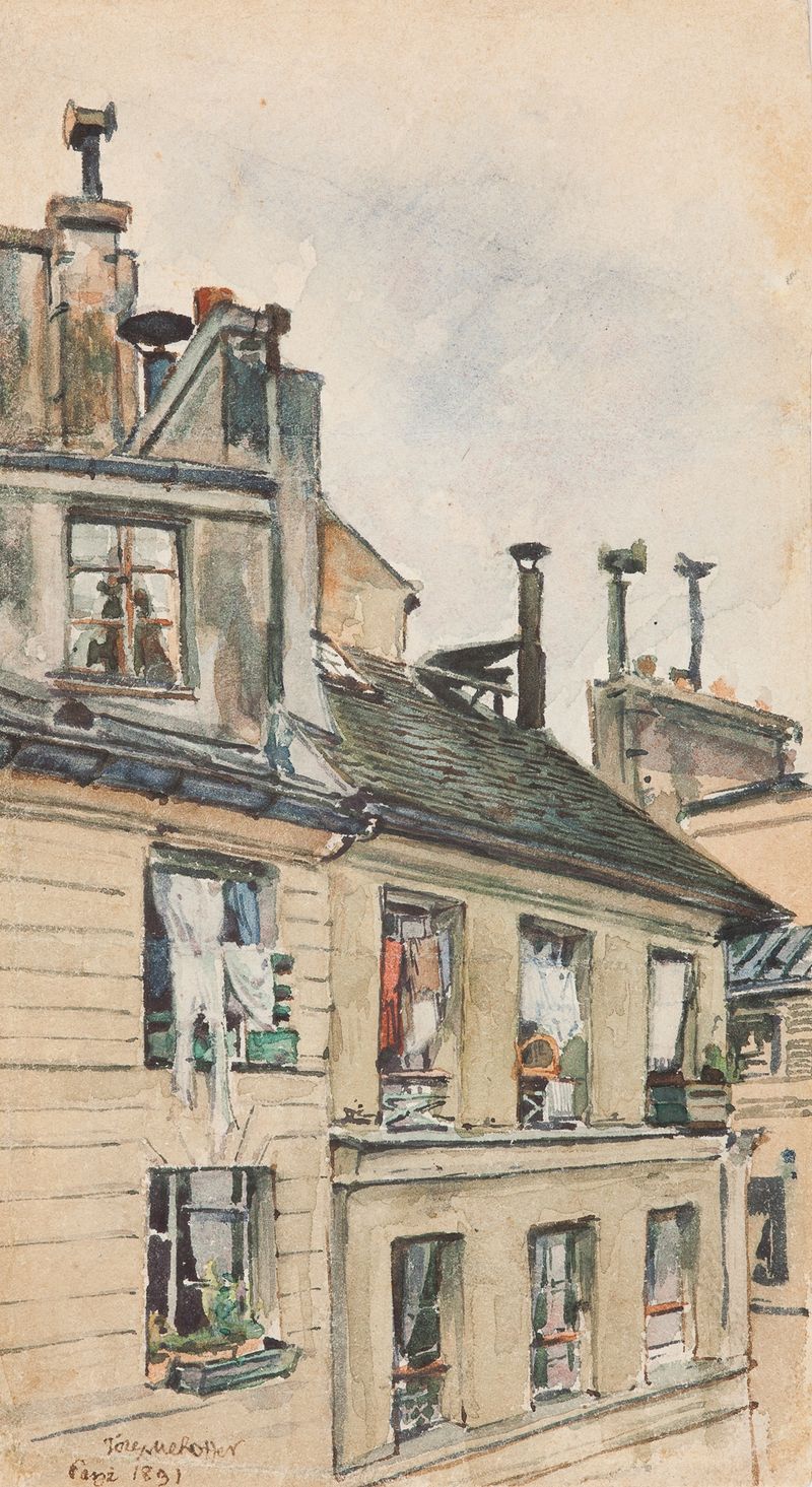 Landscape view from the studio in Paris by Józef Mehoffer, unknown medium.