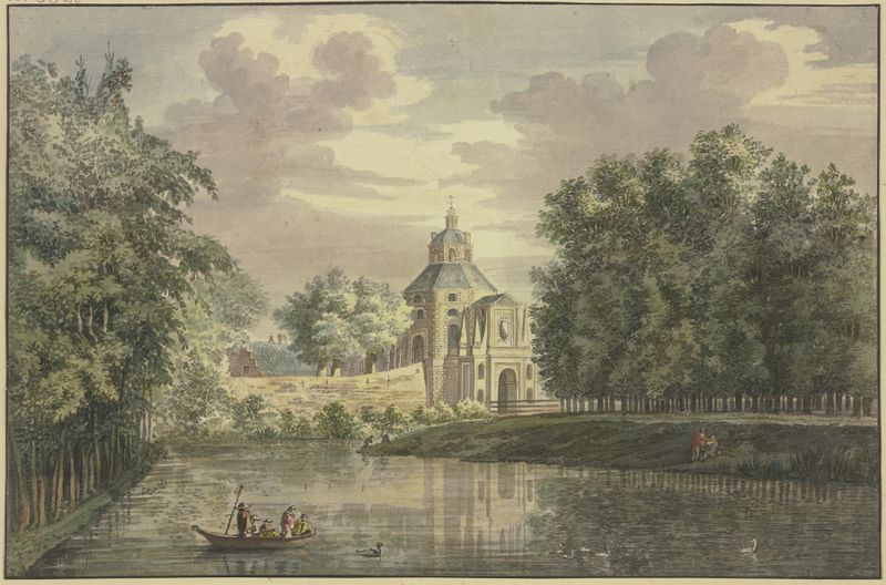 Tor zu Utrecht mit einem Teil der Promenade, oil on canvas by Jacob van Liender