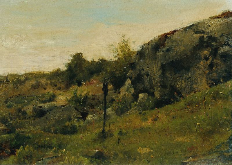 Landscape with green fields and rocks by Johann Till the younger, medium unknown