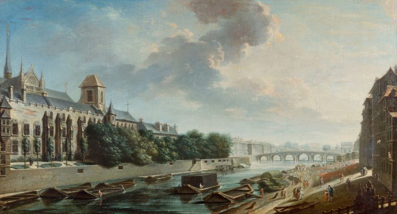 Rococo architecture by Nicolas Jean-Baptiste Raguenet, featuring archways and sunlight.