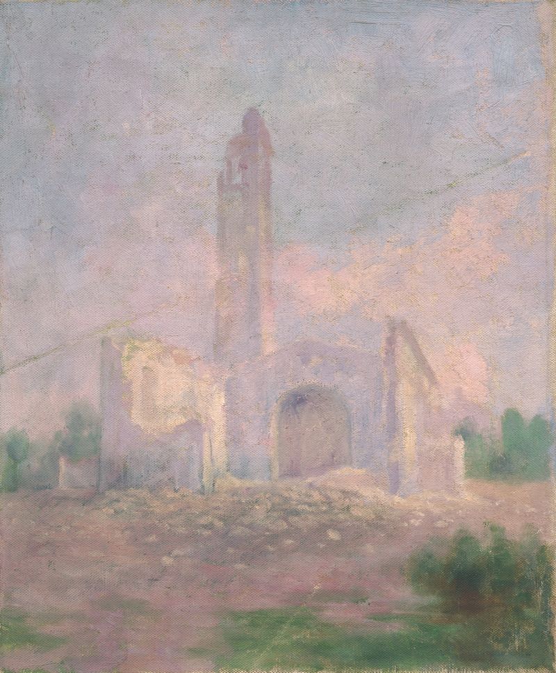 Ruins of a church, oil painting by Dezider Czölder