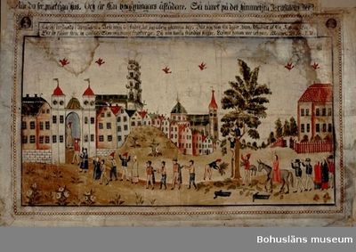 Rococo bonadsmåleri by Ivares Anders depicting Jesus' entry into Jerusalem