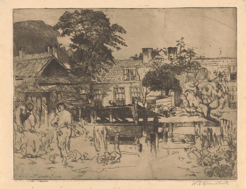 Moestuin in Voorburg de Willem Adrianus Grondhout, óleo sobre lienzo que muestra un jardín colorido con flores