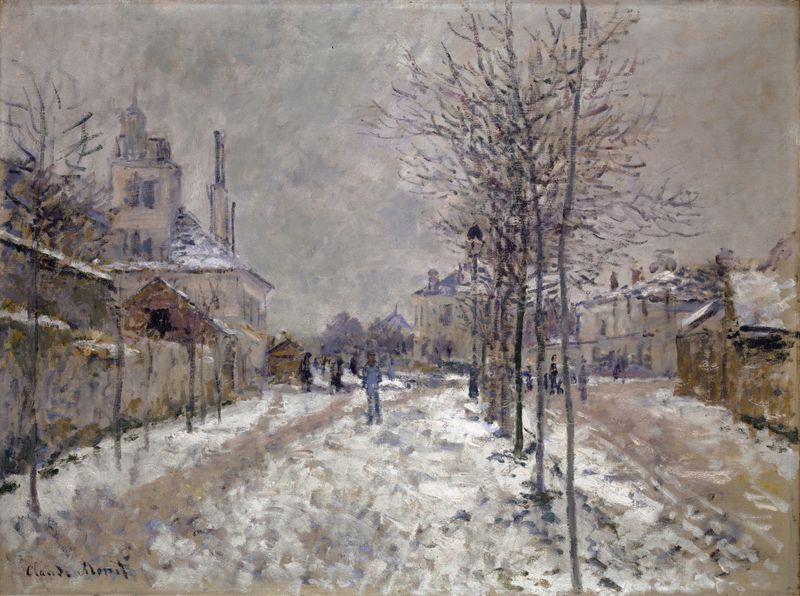 The Snow-Covered Boulevard De Pontoise In Argenteuil de Claude Monet, pintura al óleo