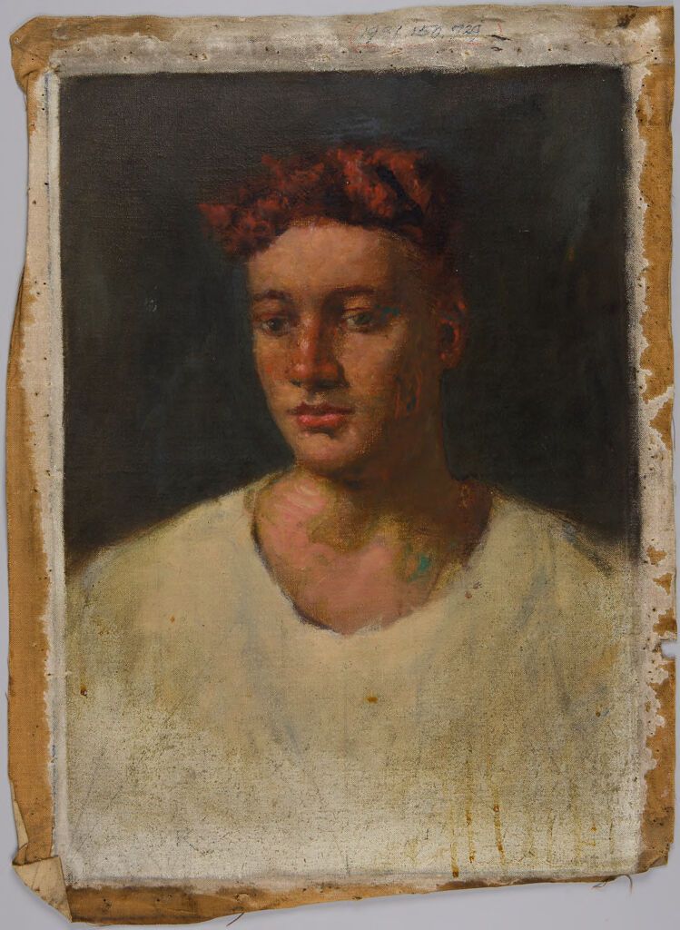 Retrato de un joven inclinado hacia adelante, óleo sobre lienzo de Denman Waldo Ross