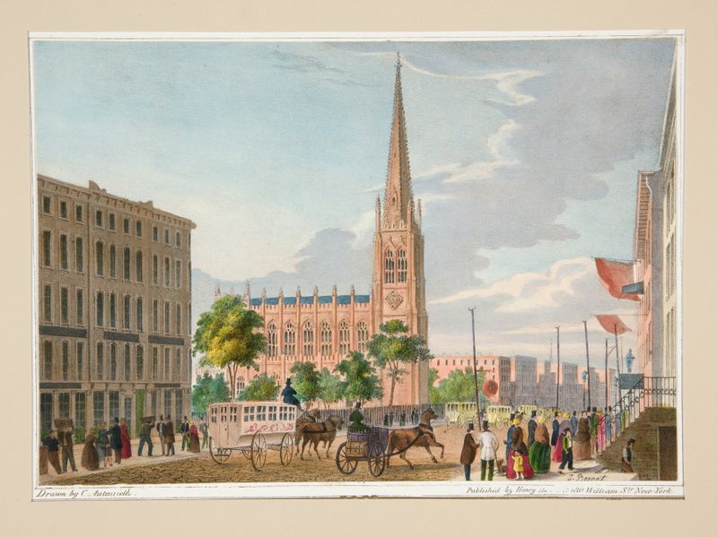Gothic architecture of Trinity Church by Charles Autenrieth, 1850