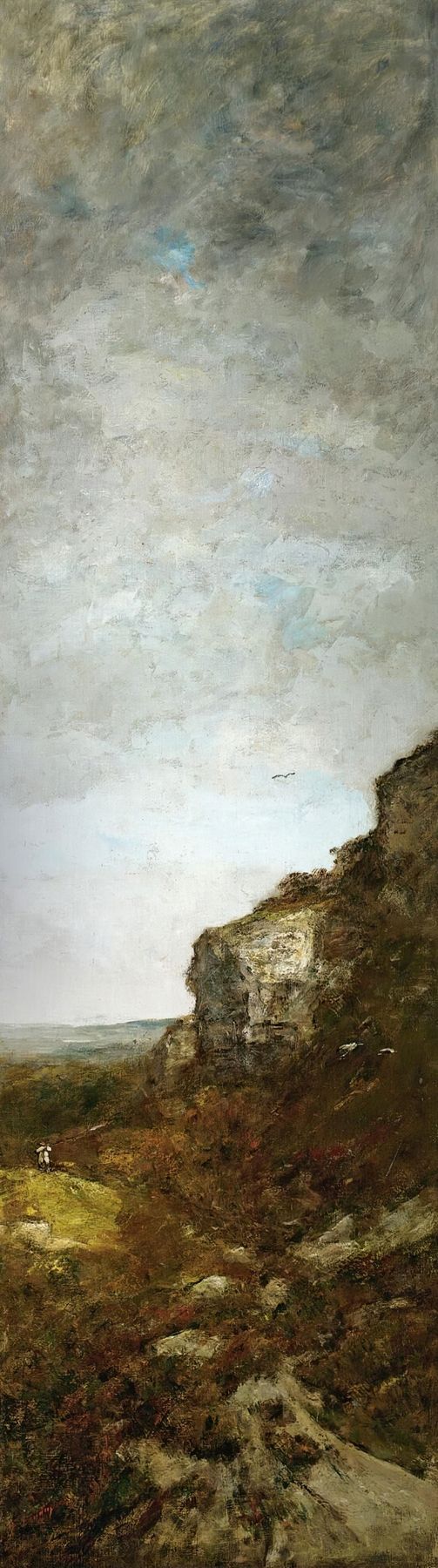 Escena de género que representa la caza en un acantilado, óleo de Eugène Boudin