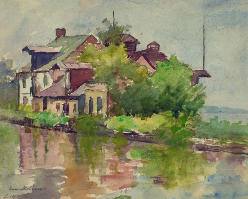 óleo de C&O Canal en Georgetown DC de Susan Brown Chase