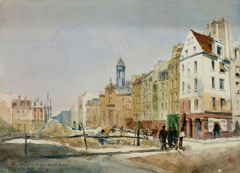 Chantiers de démolition de la rue des Billettes by Henry Eugène Nocq, medium unknown
