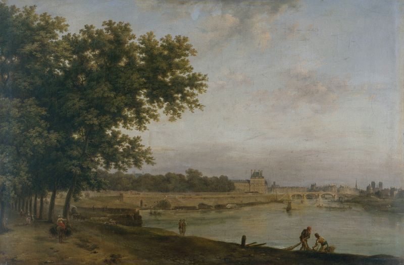 Les Tuileries et le Pont Royal, oil on canvas by Jean-Baptiste François Genillion