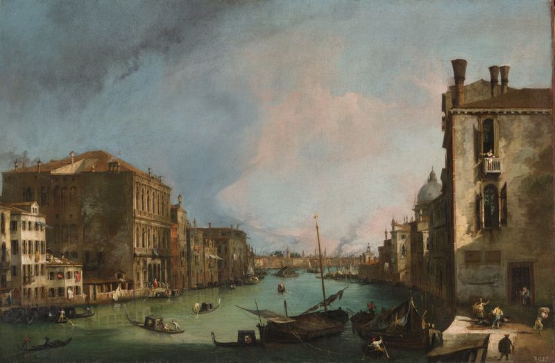 O Grande Canal em Veneza com o Palazzo Corner Ca’Grande, óleo sobre tela de Canaletto