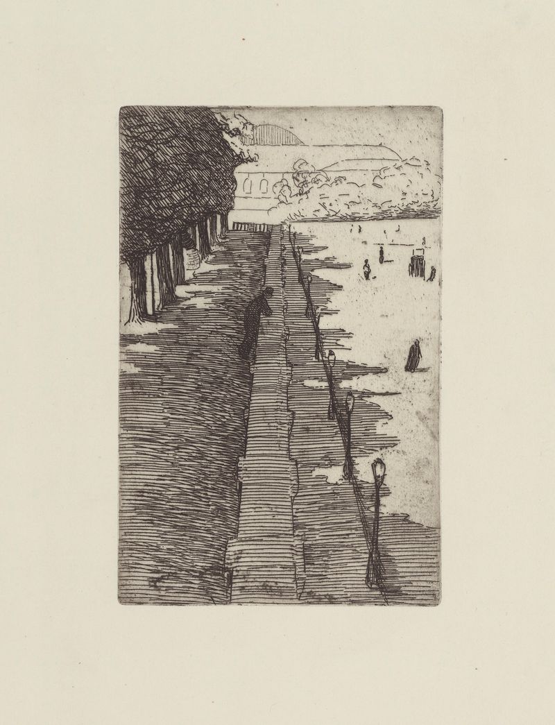 La terrasse by Félix Vallotton, oil on canvas depicting a woman in a white dress on a terrace