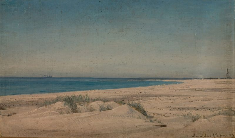 Revet, Jæren de Amaldus Nielsen, figura solitária em uma paisagem, pintura a óleo