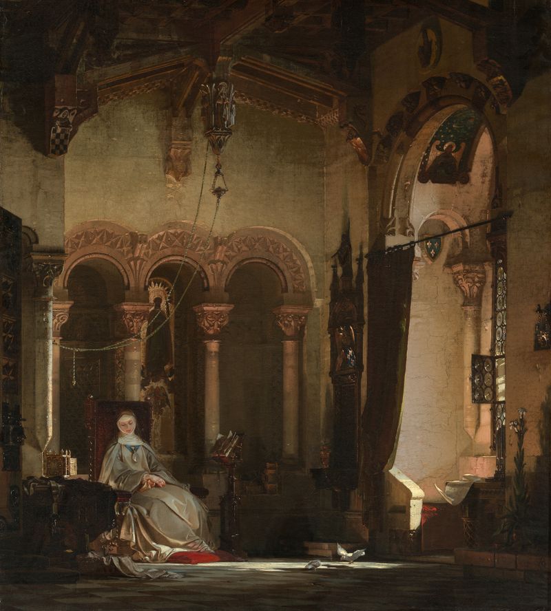 Joana da França como freira no convento de Bourges, óleo sobre tela de August von Bayer