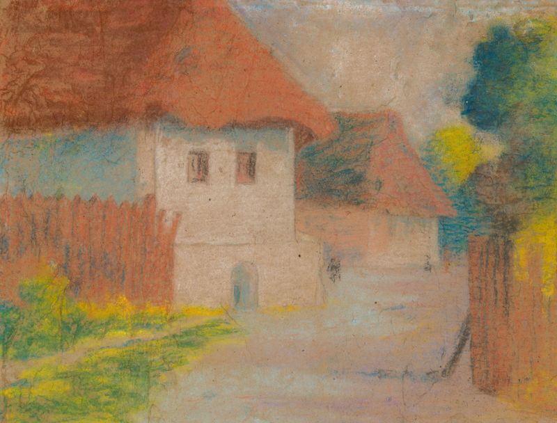 Solitary figure in haze, oil painting by Konštantín Kövári-Kačmarik