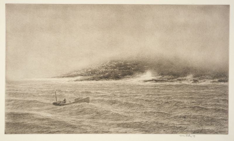 Obra figurativa de Kerr Eby retratando uma criança em solidão, 1938