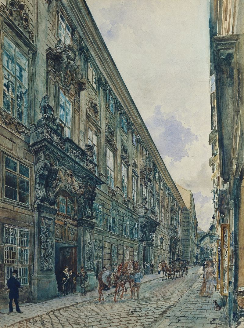 Oil painting of the Winter Palace in Vienna by Rudolf von Alt