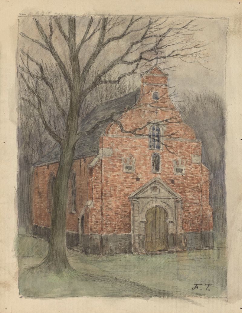 Capilla en un bosque, óleo sobre lienzo de Jean-François Taelemans