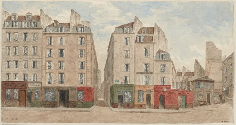 Architecture of Rue des Trois-Portes, Nº7 à 15 by Jules Gaildrau, oil on canvas