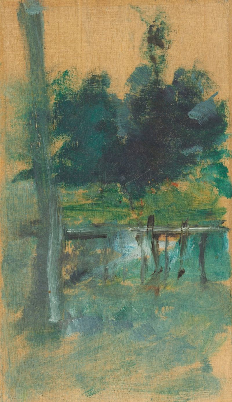 Escena de bosque con vegetación, óleo sobre lienzo de Henri de Toulouse-Lautrec