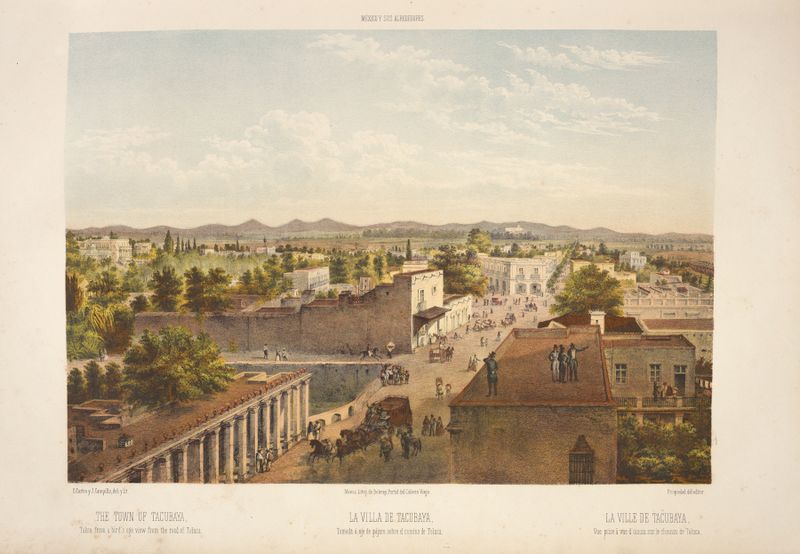 Landscape of Tacubaya, oil on canvas by C. Castro