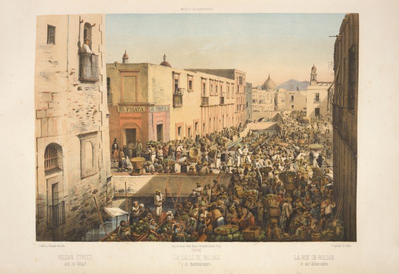 Roldan Street, y su muelle, pintura al óleo de C. Castro