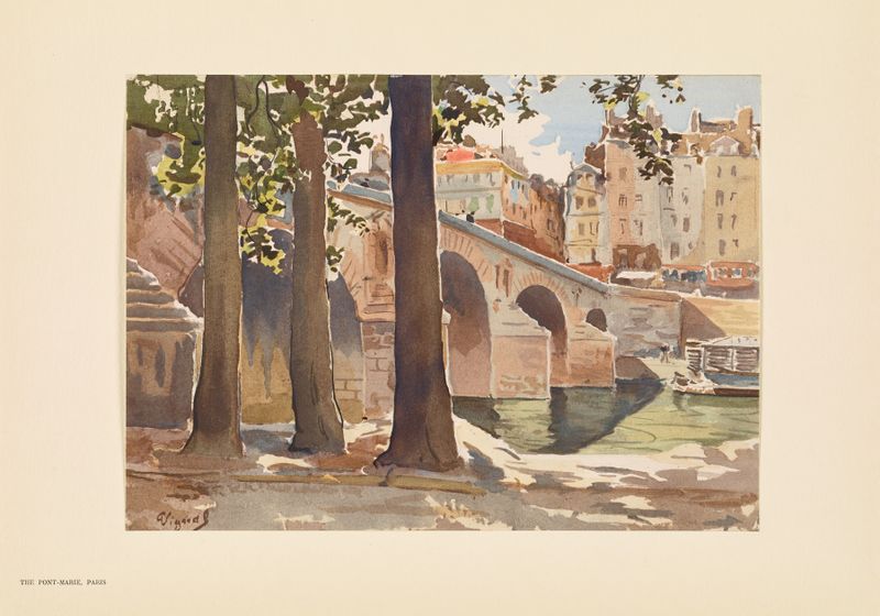 The Pont-Marie over the Seine, oil painting by Pierre Vignal