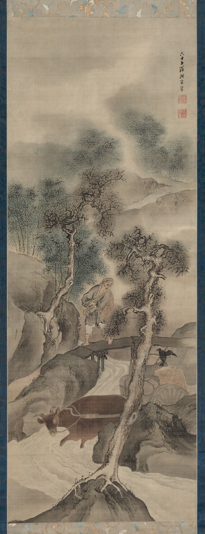 Water buffalo returning home, Ukiyo-e by Yosa Buson