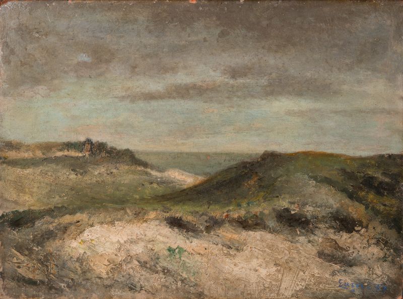 Dunes de James Ensor, Impressionismo, representando uma paisagem tranquila com areia e céu.