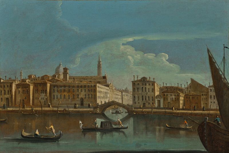 A view of the Fondamente Nove with the Ponte dei Mendicanti, oil on canvas by Francesco Tironi